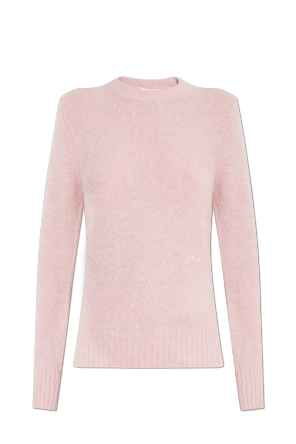 Pink Sweater with logo Ganni Vitkac Canada